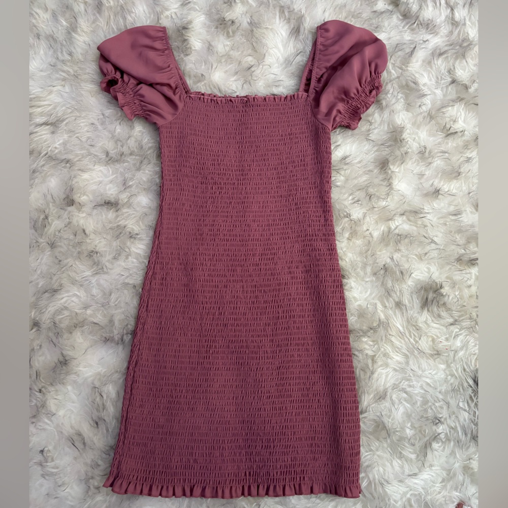 Trixxi Dusty Pink Smocked Dress